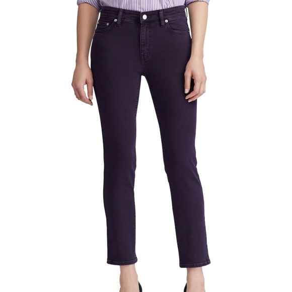 Denim - RALPH LAUREN WM Zippered Pocketed Skinny Jean Purp